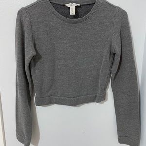 F21 grey crop top for winter